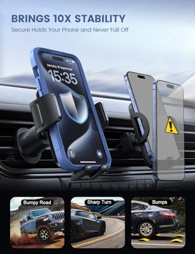 2026 Wider Clamp & Metal Hook Car Phone Holder Vent Accessories