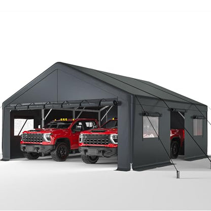 20x20 FT Carport for 2 Car Portable Garage Cover Backyard and Patio