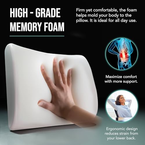 Memory Foam Lumbar Support Pillow for Office Chair
