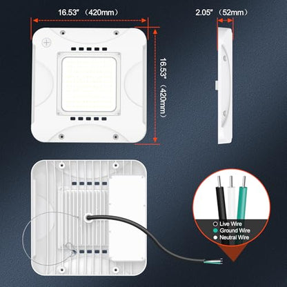 12Pack 150W LED Canopy Light Wattage Selectable 150