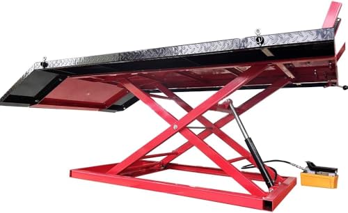1500lbs Motorcycle Lift Side Extension Motorcycle Jack Table Pedal Hydraulic Pump Lift Table KT