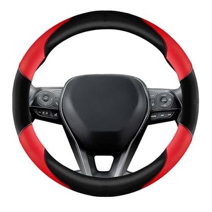 Soft Leather Steering Wheel Cover with Breathable Design and Anti