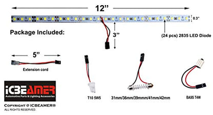 12" Green 18 SMDs 2835 LED Strip Light Universal Fit Car Trunk Cargo Area or Interior Illumination
