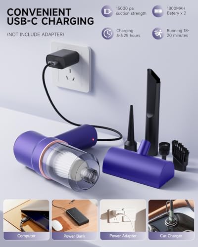 Mini Vacuum Cleaner Cordless with LED Light