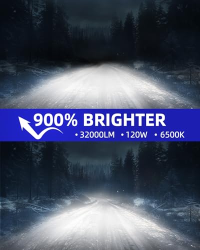 H9 H8 H11 LED Bulb 900% Brightness 6500K White (2 Count)