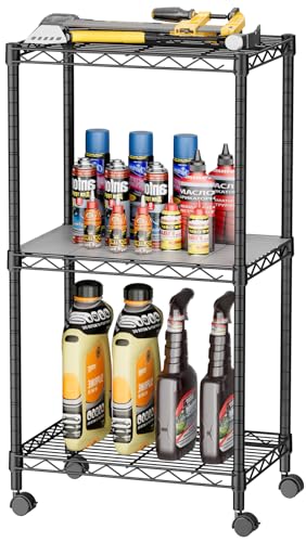 Small Wire 3 Adjustable Shelves Pantry Metal Shelf Floor Organizer