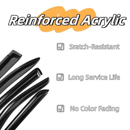 2PCS Side Window Wind Deflectors for 2008