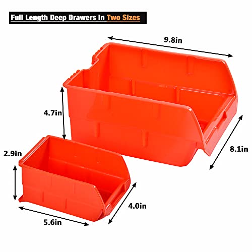 10 Bin Wall Mounted Plastic Storage Bins Hanging Organizer Bins