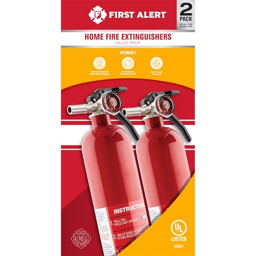 Home1-2, Standard Home Fire Extinguisher, Red, 2PACK