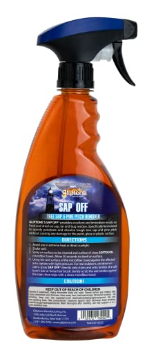 Sap Off, Fast-Acting Sap, Pine Tar & Bug Remover Spray, 16 Fl Oz, Non-Abrasive Formula Safe for Paint, Glass & Plastic, Removes Dried-On Sap, Tar, and Bug Residue Quickly (22 Fl Oz)