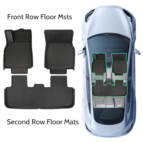 TPE Floor Mats fit for Tesla Model All Weather TPE Cargo Liner Cargo Trunk Accessories and Cargo Trunk Mats Front Rear Cargo Mat Full Set