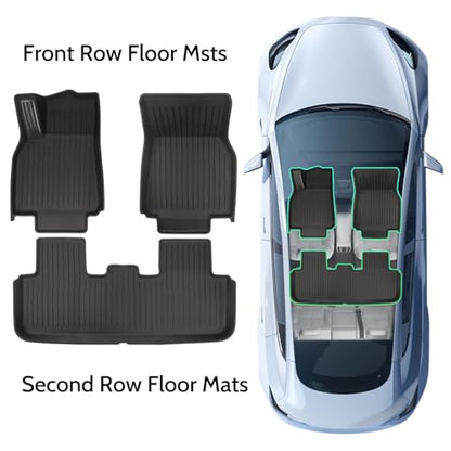 TPE Floor Mats fit for Tesla Model All Weather TPE Cargo Liner Cargo Trunk Accessories and Cargo Trunk Mats Front Rear Cargo Mat Full Set