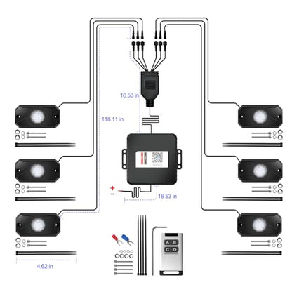 RGB LED Rock Lights Kit (6 Count)