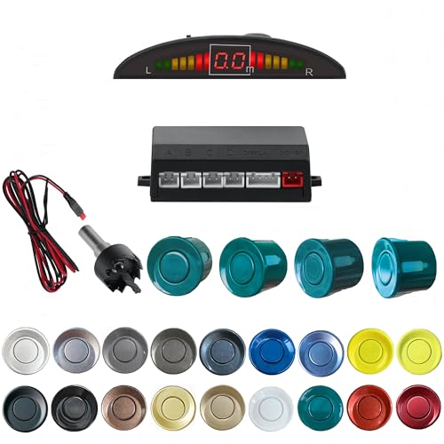 Parking Sensor Kit Backup Sensor Kit Reverse Sensor for Car 20 Color Options for Probes Adjustable Alarm Volume Professional Sensore de Reversa para Carro Safe Driving Assistant（Green）