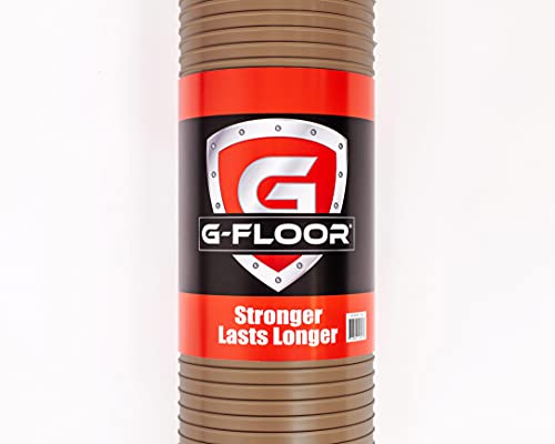 Garage Flooring 5' x 10' Sandstone Ribbed Channel Vinyl Protector Mat