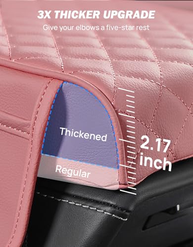 Pink Center Console Cover with Storage Bag for SUV Sedan