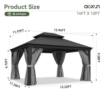12' X 14' Hardtop Gazebo with Drainage