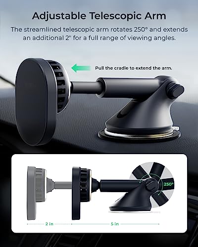 Velox Pro MagSafe Compatible Dash & Windshield Car Mount with Wireless Charging & CryoFlow™ Cooling Compatible with MagSafe Phones Including iPhone 12