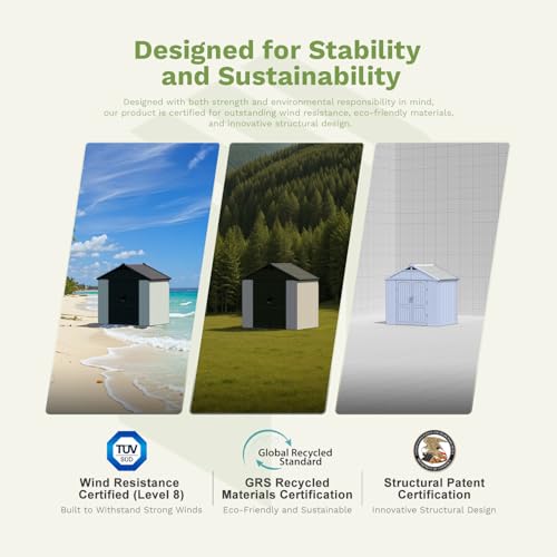 8x10 FT Resin Outdoor Storage Shed with Floor