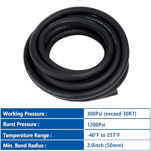 Rubber Fuel Hose Line Push Lock 3 (25 Foot)