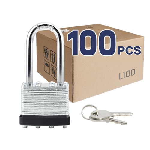 Laminated Keyed Alike Padlock 100 Pack 1.6 (100 Count)