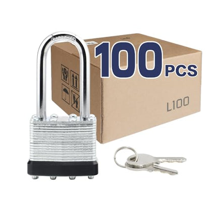 Laminated Keyed Alike Padlock 100 Pack 1.6 (100 Count)