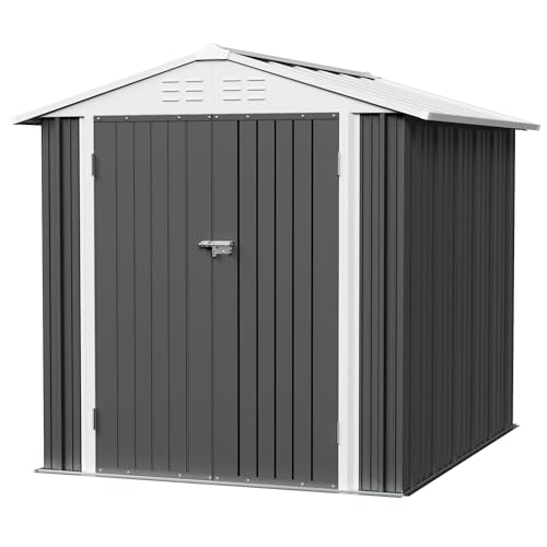 Metal Outdoor Storage Shed 6 x 8 FT Metal Shed with Lockable Door