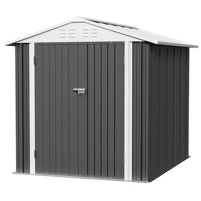 Metal Outdoor Storage Shed 6 x 8 FT Metal Shed with Lockable Door