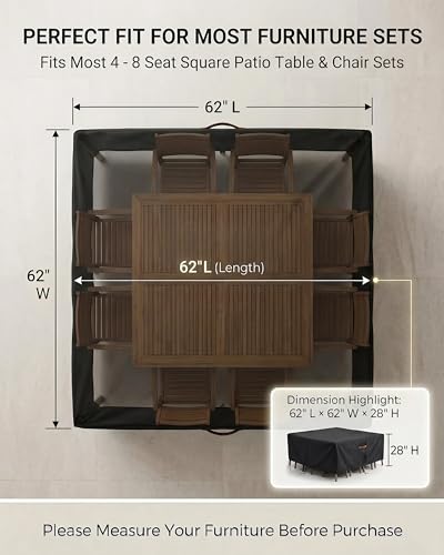 Outdoor Patio Furniture Cover Square