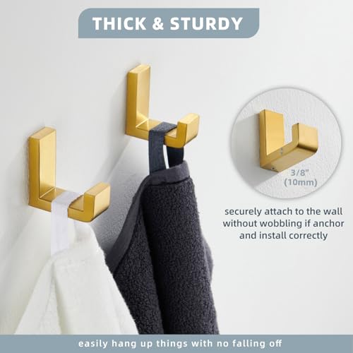 Towel Hooks Brushed Dark Gold (2 Count)