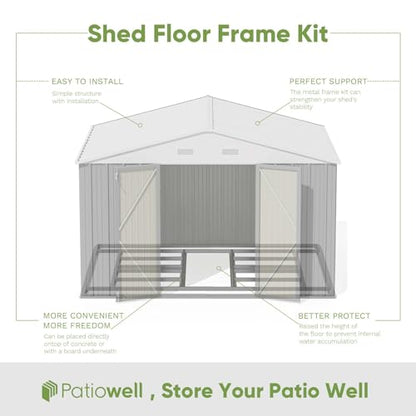 10x8 FT Outdoor Storage Shed with Floor Frame