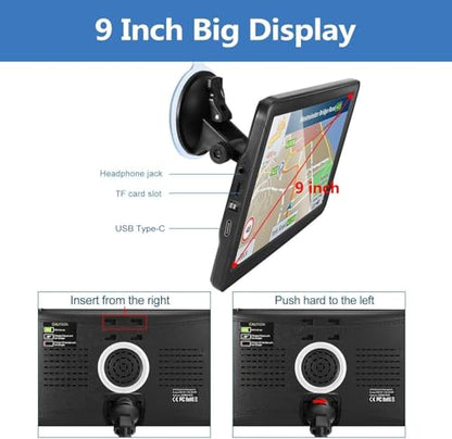 GPS Navigation for Car （9 Inch） Slimline Touch Screen Real Voice Direction