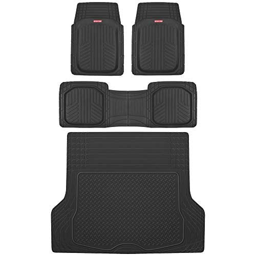 FlexTough™ Deep Dish Plus Rubber Car Floor Mats with Trunk Mat Cargo Liner