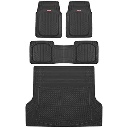 FlexTough™ Deep Dish Plus Rubber Car Floor Mats with Trunk Mat Cargo Liner