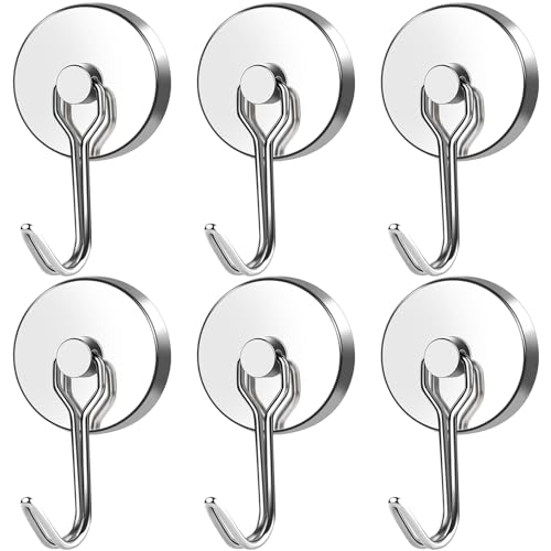 Magnetic Hooks Heavy Duty 120LB+ Swivel Swing Strong Magnet Hook (6 Count)