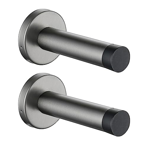Door Stopper 304 Stainless Steel Thicken 1mm Sound Dampening Door Stop Bumper Wall Protetor 2 Pack (2 Count)
