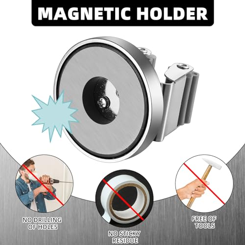 4 Pcs Magnetic Broom Holder Wall Mounted Anti Slip Rack
