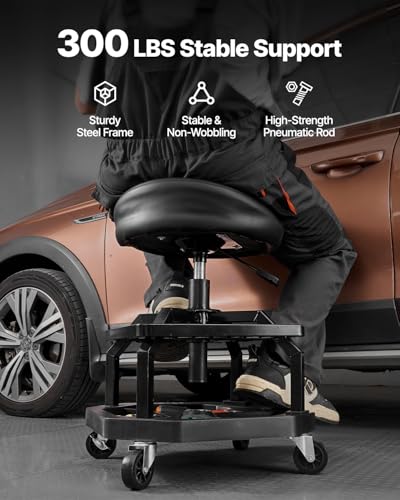 Industrial Black Pneumatic Garage Seat