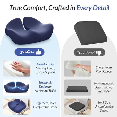 Contoured Ergonomic Seat Cushion for Effective Pain Relief