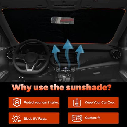 Foldable Front Windshield Sunshade fit for Nissan Kicks 2018