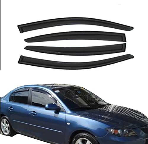 Rain Guards Compatible with Mazda 3 2004 (4 Count)
