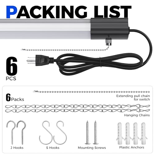 BS168 LED Shop Lights 8FT for Workshop (6 Count)
