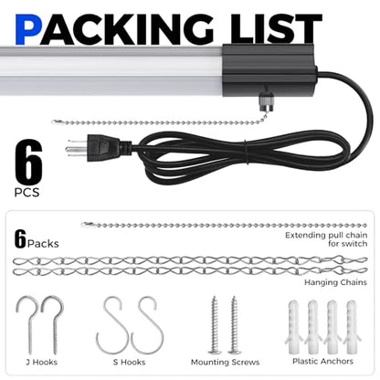 BS168 LED Shop Lights 8FT for Workshop (6 Count)