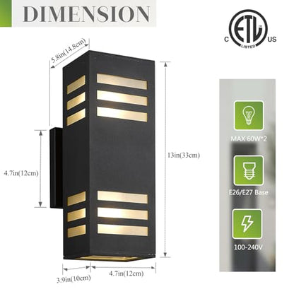 Porch Lights Outdoor Modern (2 Count)