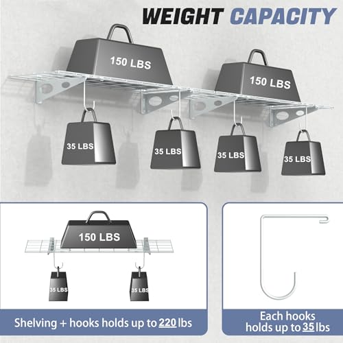 2 Pack Garage Wall Shelves