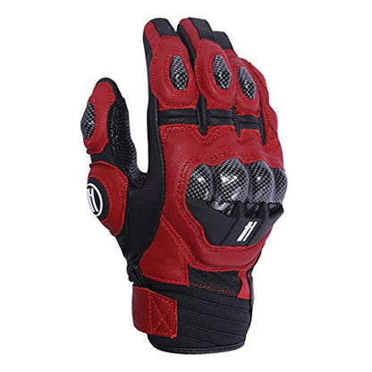 Mens Leather Motorbike Gloves KM046 Oxblood