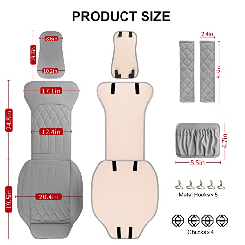 2 Pack Waterproof Front Car Seat Covers for Car Truck SUV Grey (2 Count)
