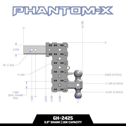 Solid Shank Adjustable Tow Hitch with Dual