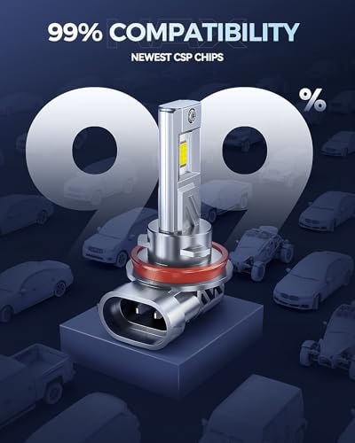 10X Brightener 9005 H11 Led Bulbs Combo for Car Owners (4 Count)