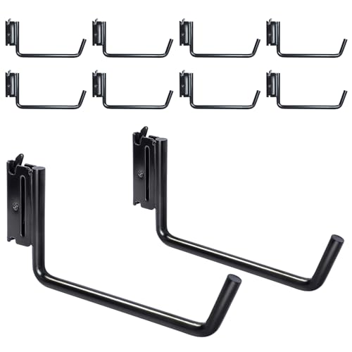 10-Pack 6-Inch Extended Flat J Hooks for E-Track and X-Track (10 Count)